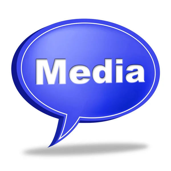 Media Speech Bubble Shows Promotional Promotion And Reduction — Stock Photo, Image