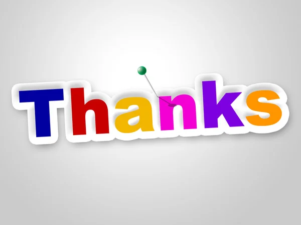 Thanks Sign Indicates Gratitude Thankful And Appreciate — Stock Photo, Image