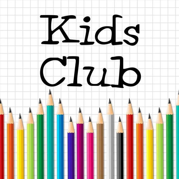 Kids Club Pencils Shows Membership Childhood And Social — Stock Photo, Image