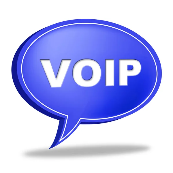 Voip Speech Bubble Means Voice Over Broadband And Online — Stock Photo, Image