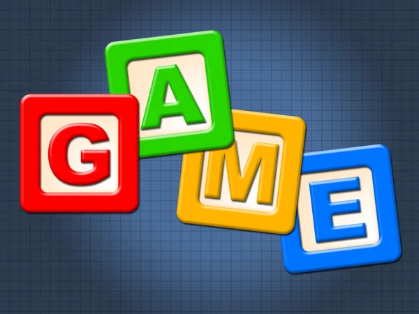 Game Kids Blocks Shows Gamer Leisure And Children — Stock Photo, Image