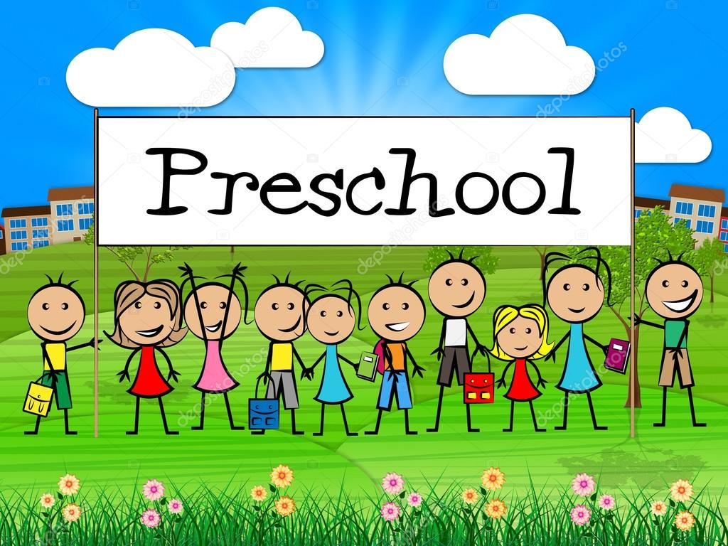 Preschool Kids Banner Represents Childrens Toddlers And Childhoo
