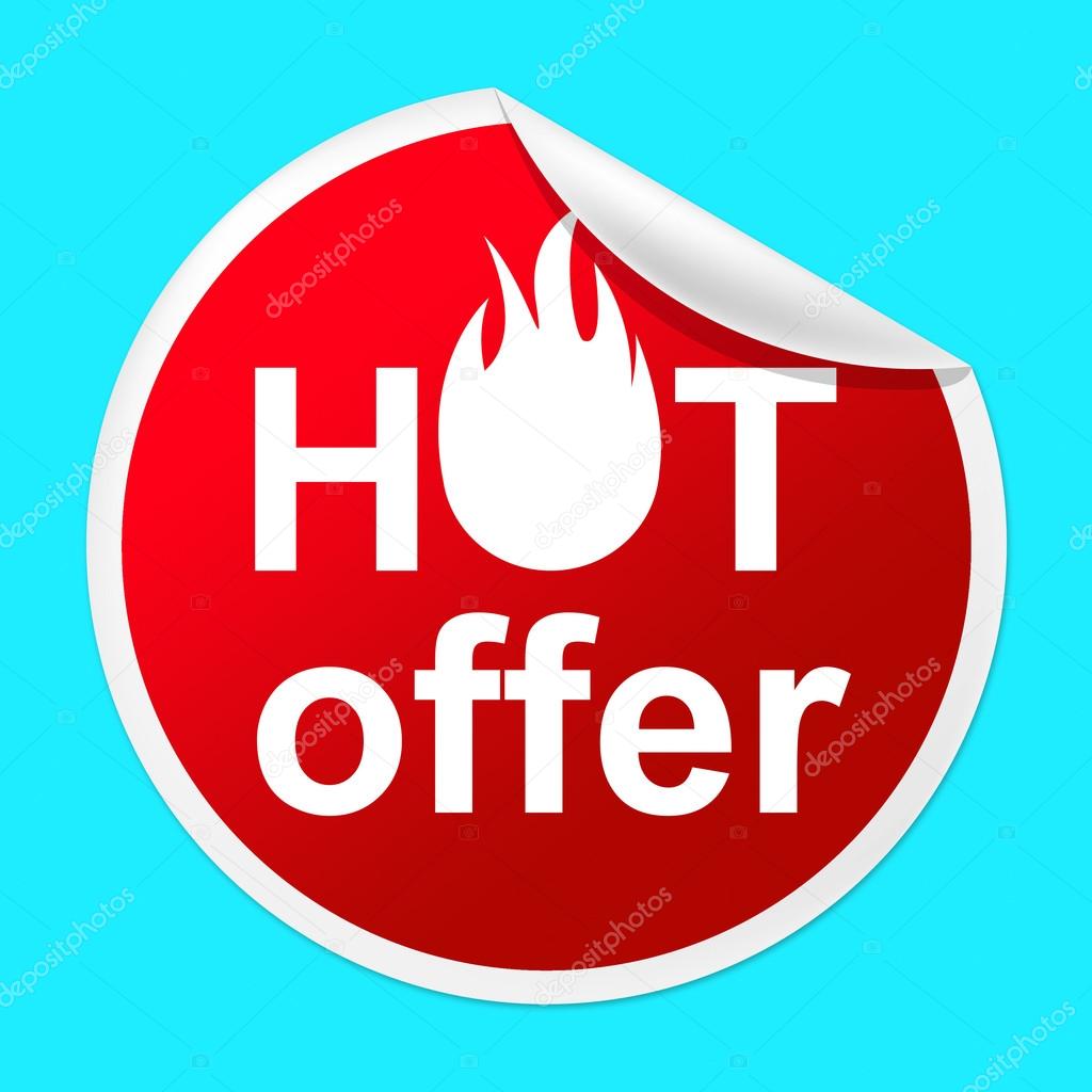Hot Offer Sticker Means Number One And Cheap