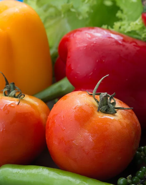 Peperoni Rappresenta alimenti freschi e pomodoro — Foto Stock