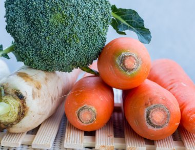 Sebze seçim gösterir hazırlamak gıda ve havuç