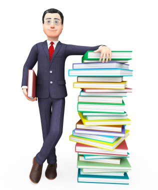 İşadamı bilgilerle mesleki eğitim ve ticaret gösterir