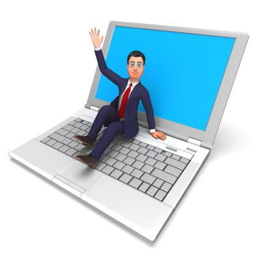 İşadamı Laptop anlamına gelir World Wide Web ve Biz