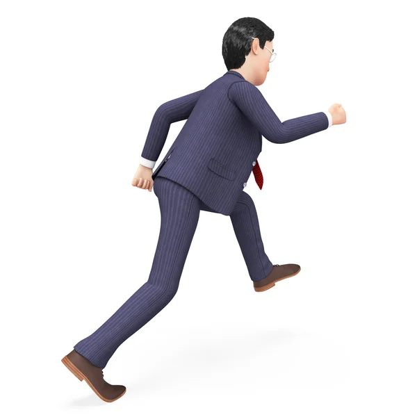 Uomo d'affari cammina Rapidamente Rappresenta Fast Track e azione — Foto Stock