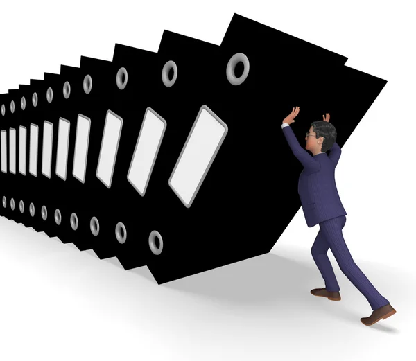 Informatie-Overload vertegenwoordigt Commerce zakenman en Biz — Stockfoto