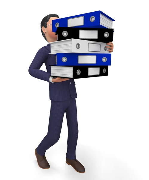 Empresário transportando arquivos mostra organizar o comércio e profissional — Fotografia de Stock