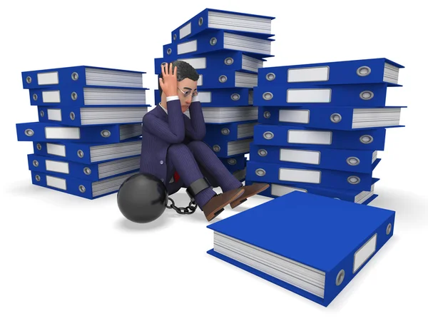 Businessman Overload Work Represents Overloading Burden And Answer — Stock Photo, Image