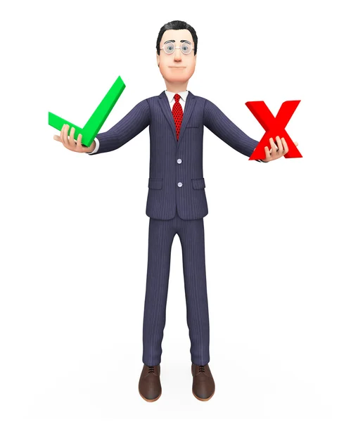 Businessman With Options Indicates Biz Route And Election — Stock Photo, Image