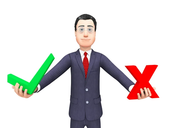 Businessman With Options Means Voting Decision And Commercial — Stock Photo, Image