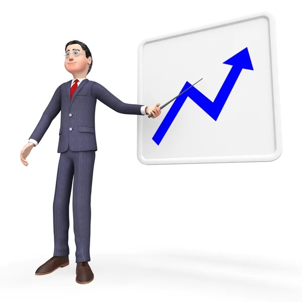 Progress Graph Represents Improvement Trend And Investment — Stock Photo, Image