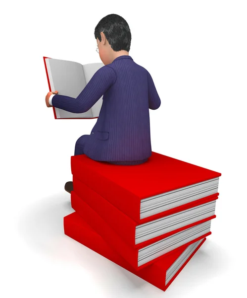 Επιχειρηματίας βιβλία ανάγνωση αντιπροσωπεύει σχολείο επιχειρηματίες και γνώση — Φωτογραφία Αρχείου