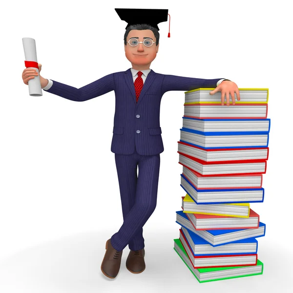 Hombre con diploma significa nuevo grado y doctorado — Foto de Stock