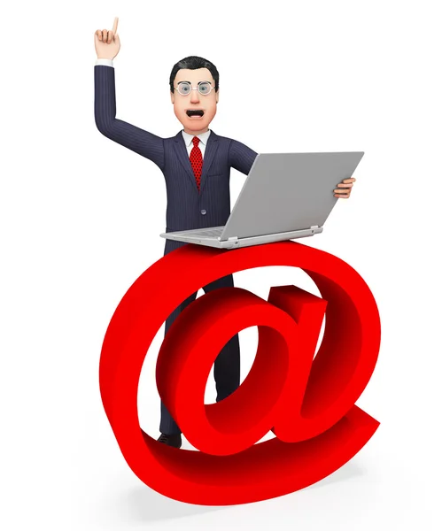 Email Sign Shows Send Message And Biz — Stock Photo, Image