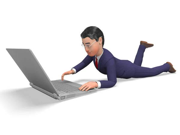 Businessman Online Means World Wide Web And Biz — Stock Photo, Image