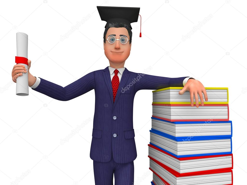Man With Diploma Represents New Grad And Masters