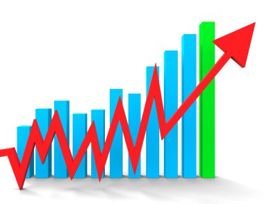 Grafik artan mali rapor ve önceden gösterir