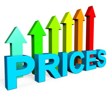 Fiyatları artış gösteren mali rapor ve diyagramı