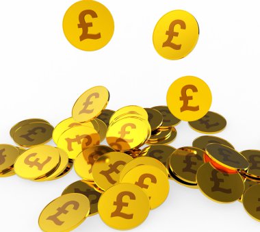 İngiliz pound ve Finans Lirası paraları gösterir