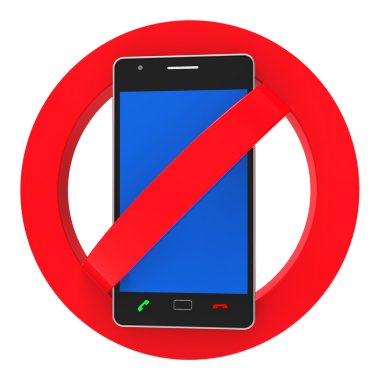 Yasaklı telefonları gösterir dikkat ve Emanet engelle