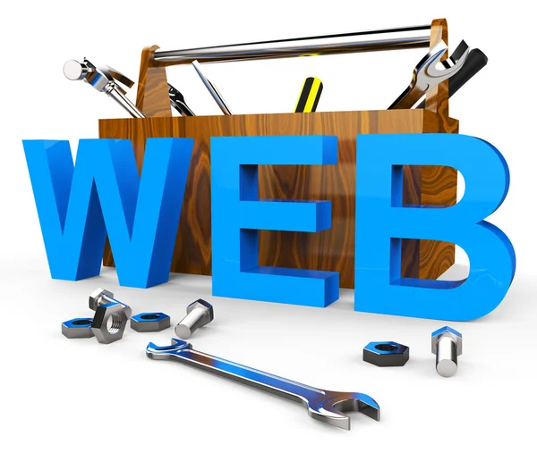 Web Word mostra rede Www e Internet — Fotografia de Stock