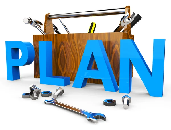 Make A Plan Indicates Ploy Tasks And Proposition — Stock Photo, Image