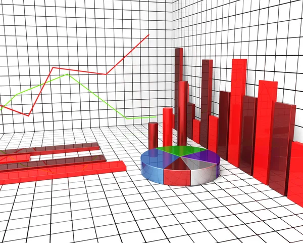 Grafiek verslag middelen Trend grafieken en afbeelding — Stockfoto