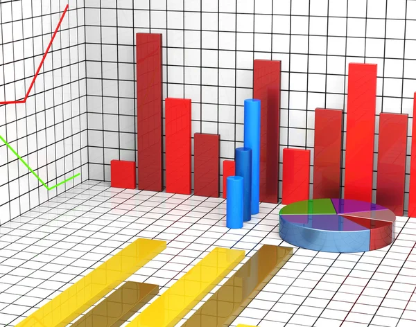 Graph Report Shows Statistic Statistics And Infochart — Stock Photo, Image