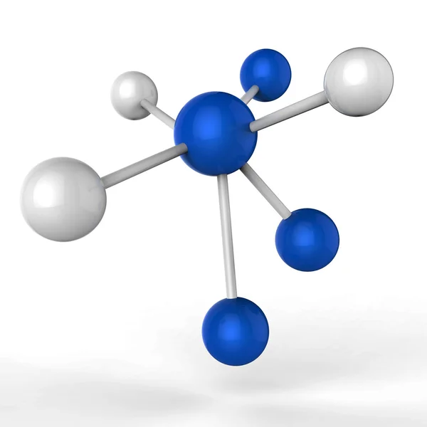 Átomo Molécula Representa Química Científica e Experimentos — Fotografia de Stock