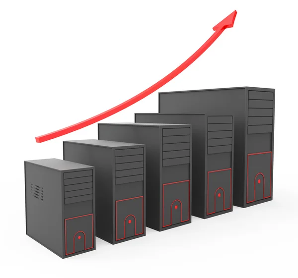 Increase Computer Storage Shows Storehouse Store And Pc — Stock Photo, Image