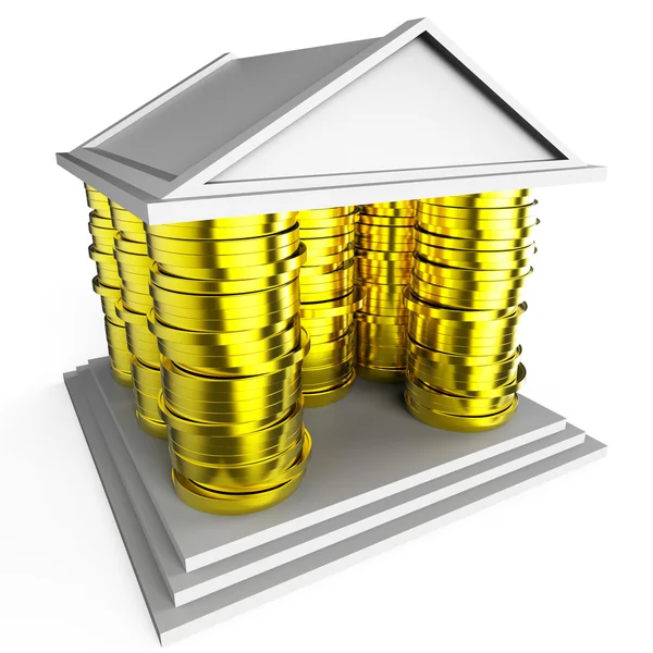 Kredyt hipoteczny dom reprezentuje pożyczyć pieniądze i budynku — Zdjęcie stockowe