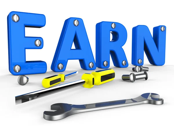 Earn Word Shows Earnings Jobs And Salaries — Stock Photo, Image