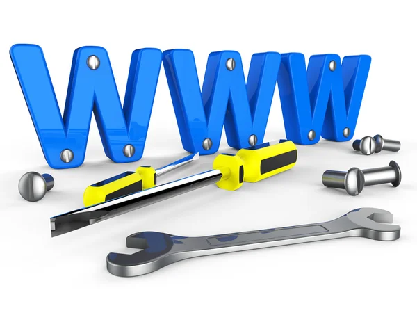 Online Tools Means World Wide Web And Apparatus — Stock Photo, Image