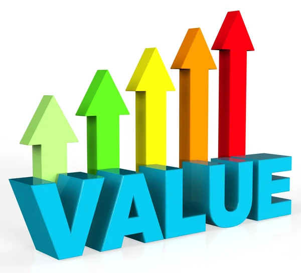 Increase Value Means Up Worth And Valuable — Stock Photo, Image