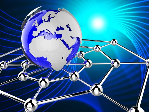 Worldwide Network Represents Global Communications And Computer — Stock Photo, Image