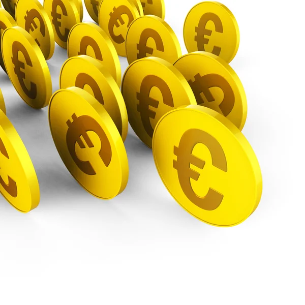 Euro Coins Represents Business Savings And Commerce — Stock Photo, Image
