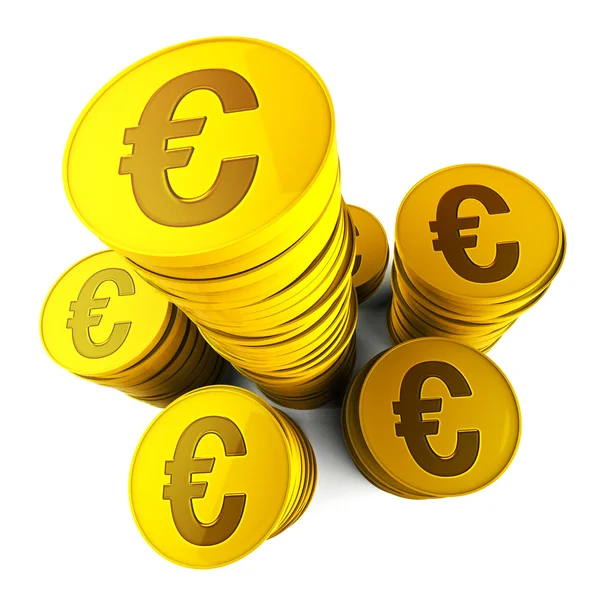 Euro Savings Shows Euros Saved And European — Stock Photo, Image