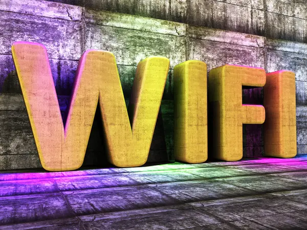 Wifi Word Indicates World Wide Web And Antenna — Stock Photo, Image