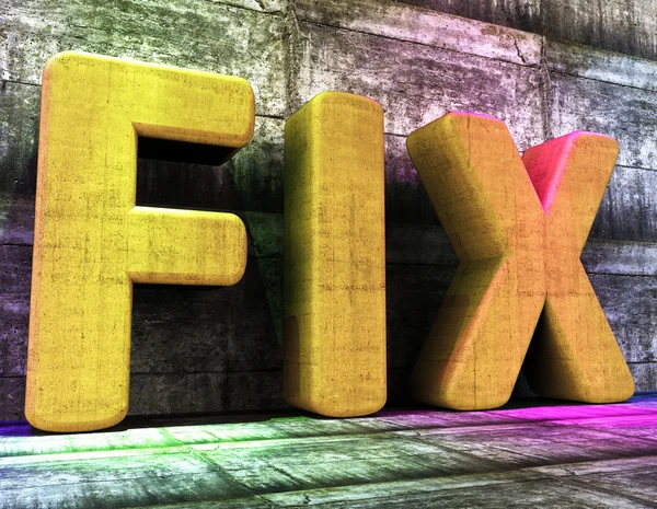 Fix woord geeft aan behoud van Mended en herstellen — Stockfoto