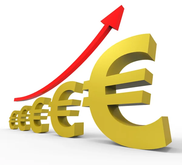 Gpp Increasing Shows Euro Sign And Accounting — Stock Photo, Image