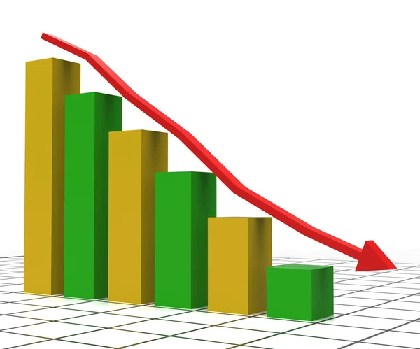 Afnemende verslag toont grafische analyse en grafieken — Stockfoto