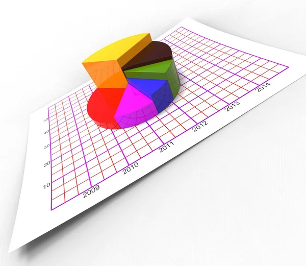 Gráfico de torta mostra gráfico de negócios e Biz — Fotografia de Stock