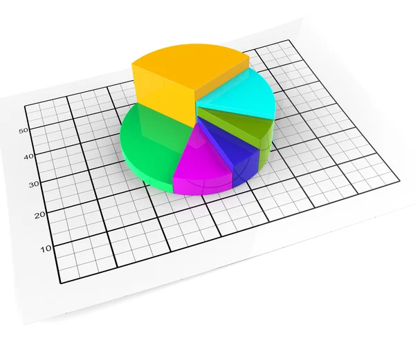 Cirkeldiagram toont Business grafiek en afbeelding — Stockfoto