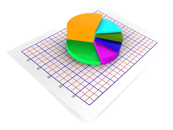 İstatistiksel grafikler ve Grafik pasta grafiği gösterilmiştir — Stok fotoğraf
