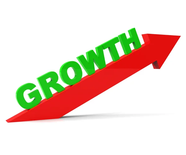 Increase Growth Indicates Rising Advance And Arrow — Stock Photo, Image