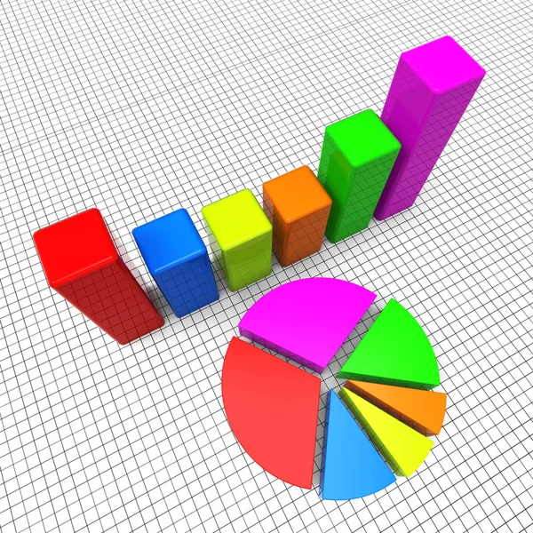 Pie Chart Shows Business Graph And Charting — Stock Photo, Image