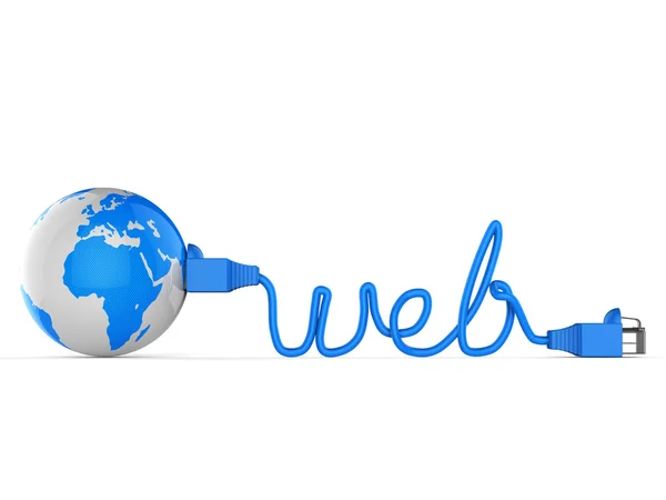 Le Web mondial représente Globe Searching et Net — Photo